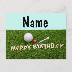 Golf zum Geburtstag des Golfers mit Golfball Postkarte
