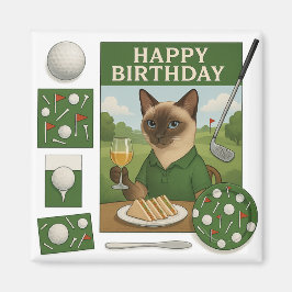 Golf zum Geburtstag Thema für Katzen Liebhaber Magnet