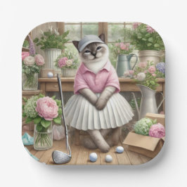 Golf zum Thema für Katzenliebhaber Pappteller