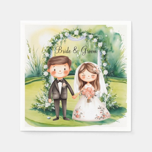 Golf zum Thema Golfer's Wedding Party Serviette (Vorderseite)