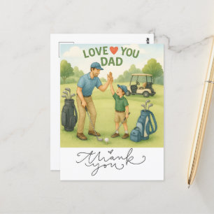 Golf zum Thema Vater Postkarte