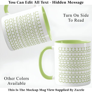 Golfaholic Hidden Message 140GW Funny Golf Tasse