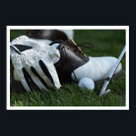 Golfausrüstung Poster<br><div class="desc">Golfausrüstung auf Gras</div>