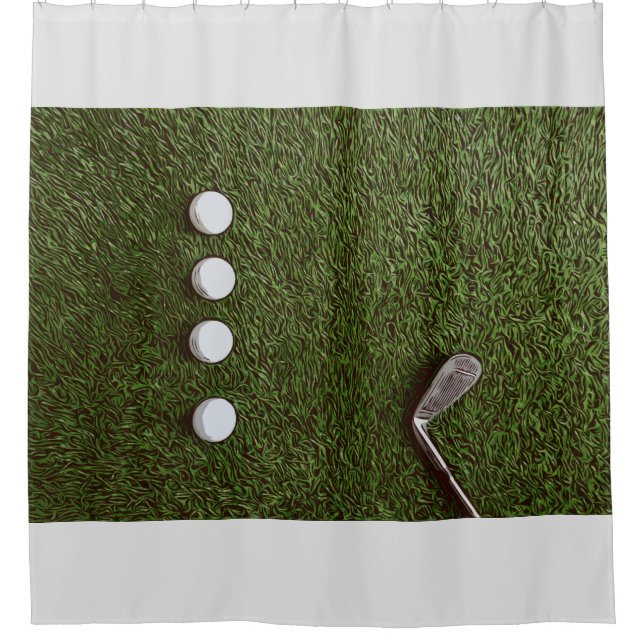 Golfbad mit Golfball mit Putter Duschvorhang (Vorderseite)