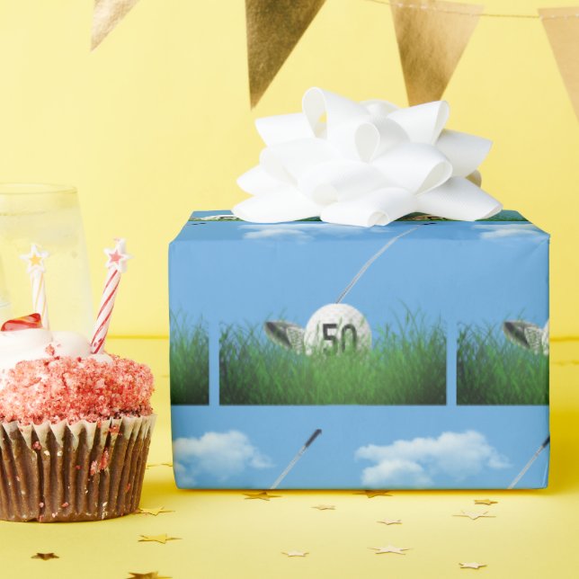 Golfball 50. Geburtstag Geschenkpapier (Geburtstagsparty)