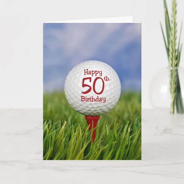 Golfball 50. Geburtstag Karte (Vorderseite)