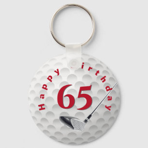 Golfball 65. Geburtstag Schlüsselanhänger