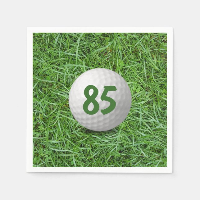 Golfball am 85. Geburtstag auf Grass Napkins Serviette (Vorderseite)