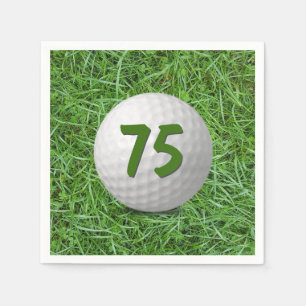 Golfball auf Gras, 75. Geburtstag Serviette