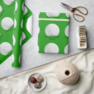 Golfball auf Gras Geschenkpapier