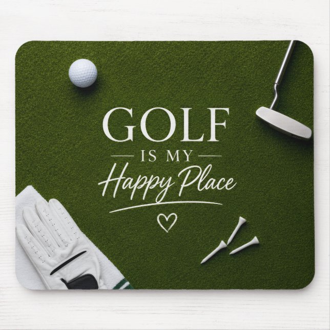 Golfball auf grünem Golfplatz Mousepad (Vorne)