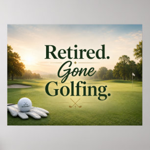 Golfball auf Putting-Green für Golfer-Ruhestand  Poster