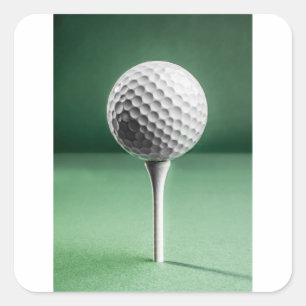 Golfball auf T-Shirt Quadratischer Aufkleber