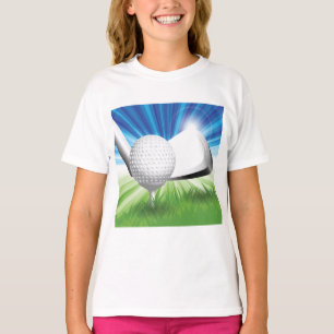 Golfball auf Tee mit Driver-Schläger