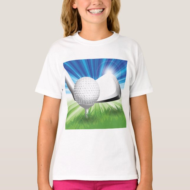Golfball auf Tee mit Driver-Schläger (Vorderseite)