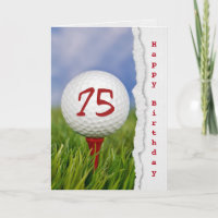 Golfball auf Tee zum 75. Geburtstag