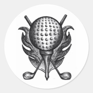 Golfball Clubs und T-Shirt Golfing Golfer Stickers