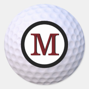 Golfball fett bedruckt mit individuellem Monogramm Runder Aufkleber