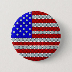 Golfball-Flagge-runder Knopf Button