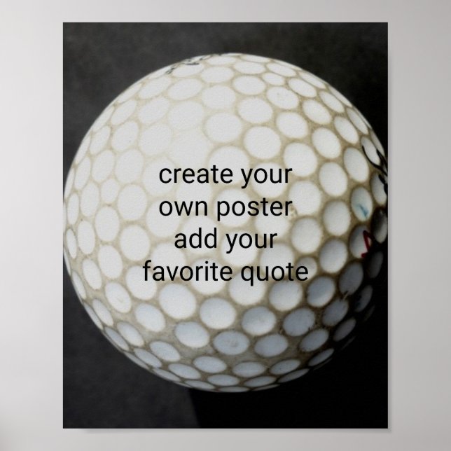 Golfball fügt Ihre eigene, maßgeschneiderte Wandku Poster (Vorne)