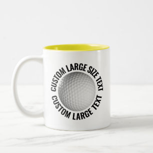 Golfball & Großtext GELB 325ml Custom Zweifarbige Tasse