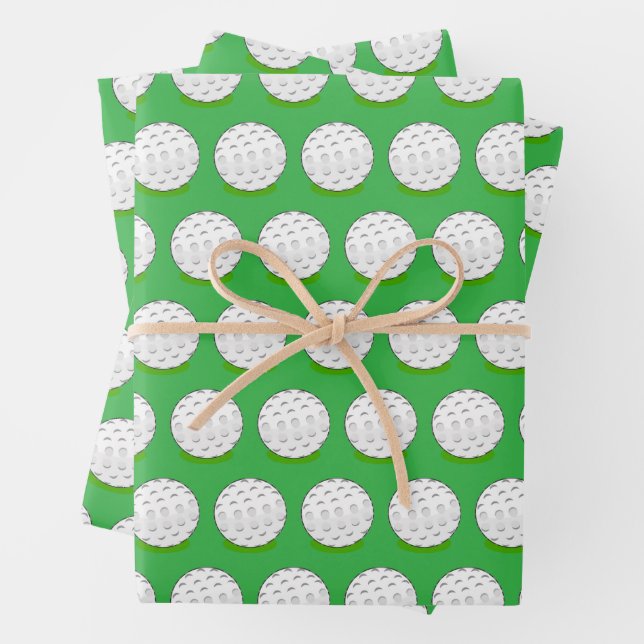 Golfball grün weiß Muster Geschenkpapier Set (Beispiel)