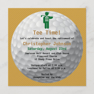 Golfball-grüne Golf-Ruhestands-Party Einladung