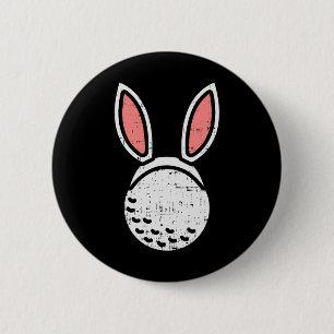 Golfball-Hasenohren Lustiger Golf-Ostern Golfer G Button