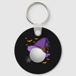 Golfball-Hexenhut-Kürbis-Gruseliger-Halloween-Kost Schlüsselanhänger