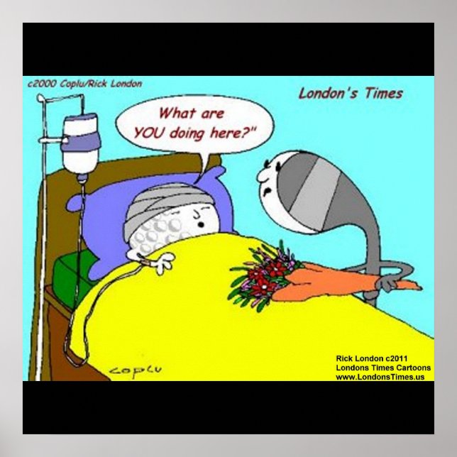 Golfball Hospital Funny Poster Prints (Vorne)