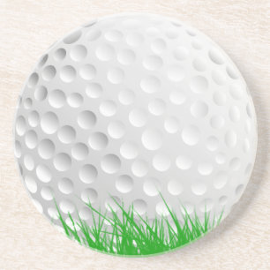 Golfball im Gras Getränkeuntersetzer