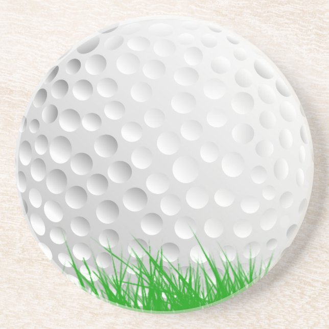 Golfball im Gras Getränkeuntersetzer (Vorne)
