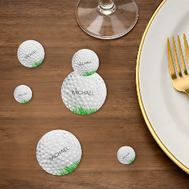 Golfball im Gras Konfetti