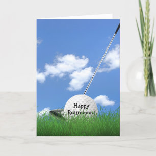 Golfball im Gras nach der Pensionierung Karte