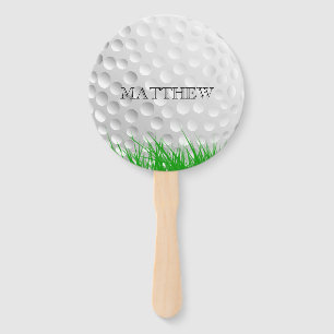 Golfball im Gras Personalisiert Fächer