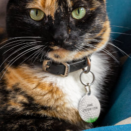 Golfball im Gras Personalisiert Haustiermarke