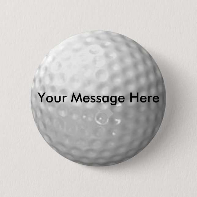 Golfball-Knopf - addieren Sie Ihre Mitteilung Button (Vorderseite)