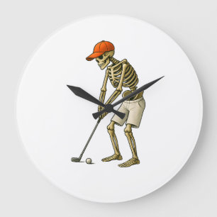 Golfball-Kostüm - Kürbisschädel Golf Wanduhr