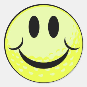 Golfball-Lächeln-Gesicht Runder Aufkleber