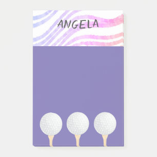 Golfball lila Design für Golfspieler Post-it Klebezettel