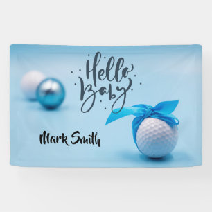 Golfball mit blauem Band für Babyjungen Banner