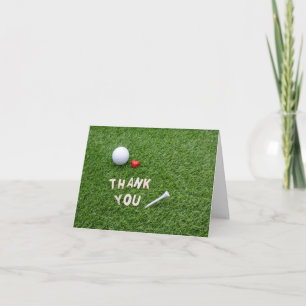 Golfball mit Dankeschön mit Liebe & Abschlag auf g