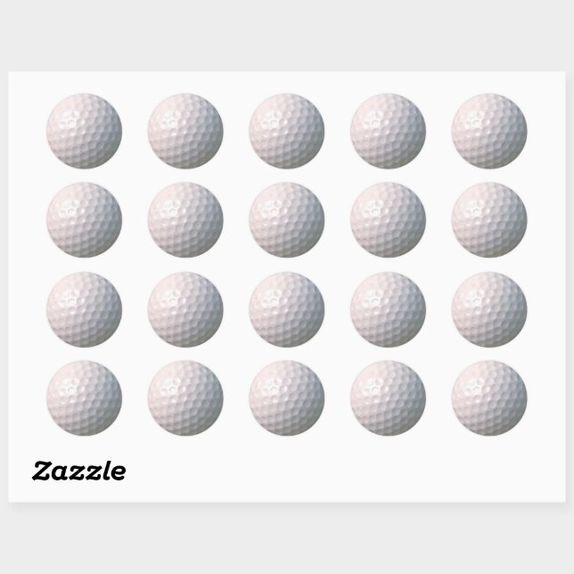Golfball mit Dellen Runder Aufkleber (Blatt)