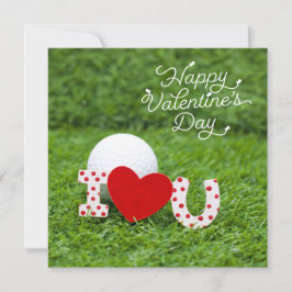 Golfball mit I Liebe Sie glücklich Valentinstag Feiertagskarte