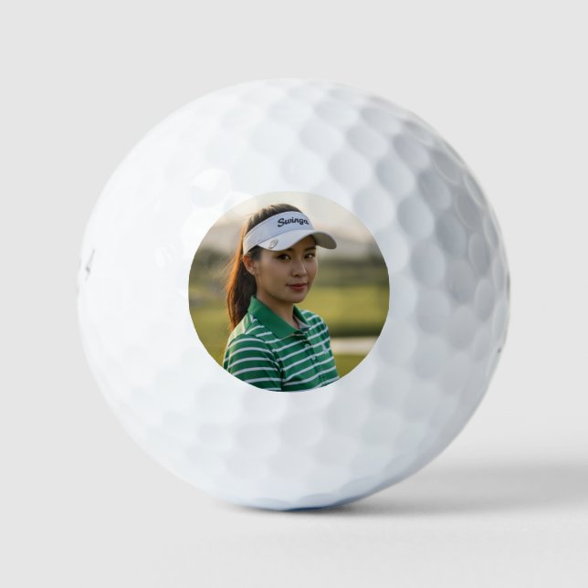Golfball mit individuellem Foto und Textpersonalis (Vorderseite)