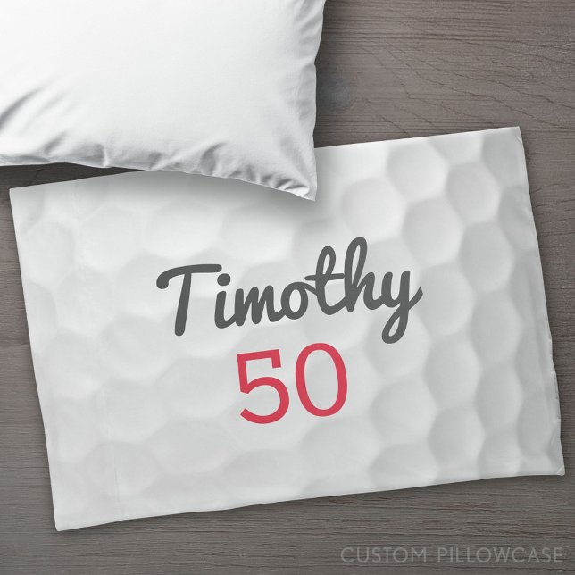 Golfball mit individueller Alter oder anderer Numm Kissenbezug (Custom Pillowcase)