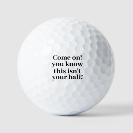 Golfball mit komischem Kommentar