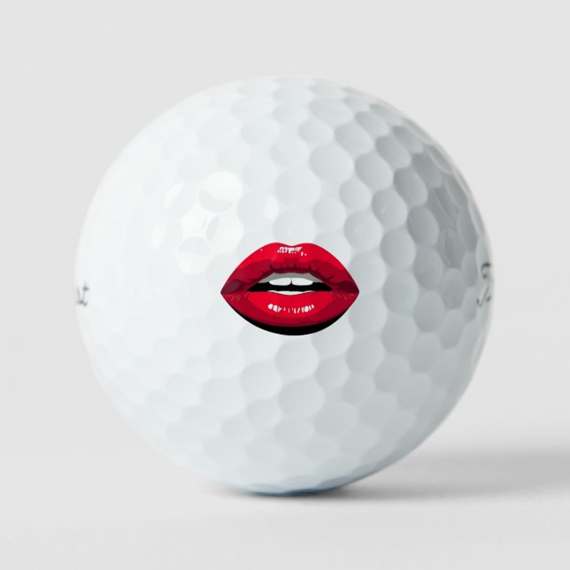 Golfball mit Lippen (Vorderseite)