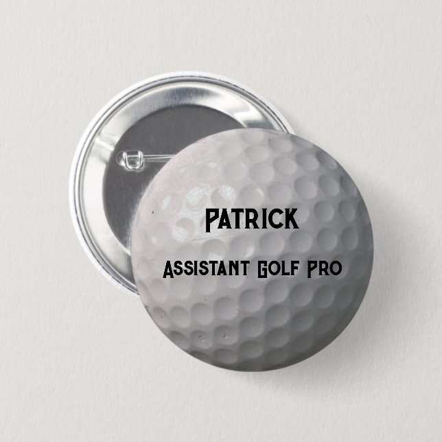 Golfball mit Personalisiertem Namen Button (Vorne & Hinten)