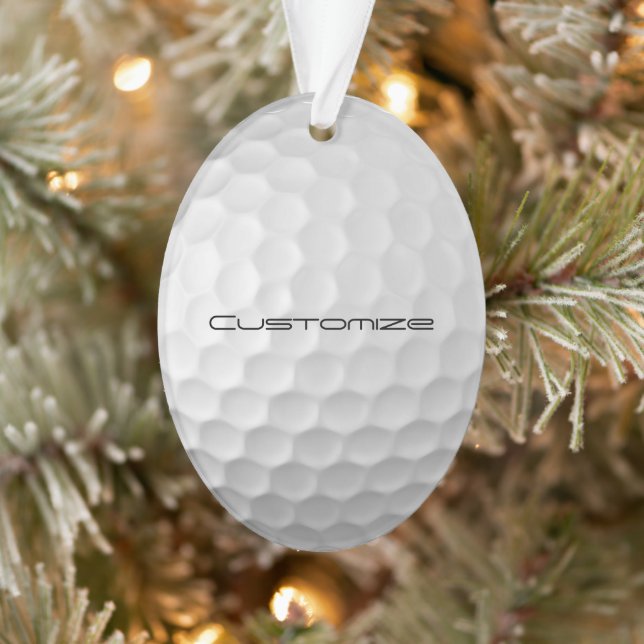 Golfball mit Personalisiertem Text Ornament (Baum)